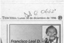 Un hombre trascendente  [artículo] Francisco Leal D.