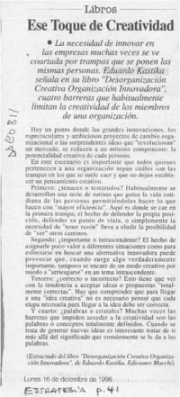 Ese toque de creatividad  [artículo].