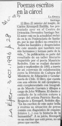 Poemas escritos en la cárcel  [artículo].