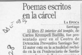 Poemas escritos en la cárcel  [artículo].