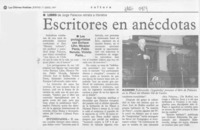 Escritores en anécdotas  [artículo].