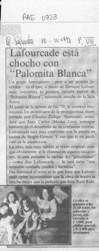 Lafourcade está chocho con "Palomita blanca"  [artículo].