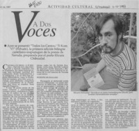 A dos voces  [artículo].