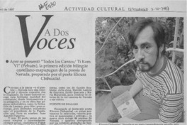A dos voces  [artículo].