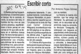 Escribir corto  [artículo] Antonio Rojas Gómez.