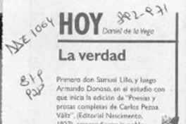 La verdad  [artículo] Daniel de la Vega.