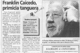 Franklin Caicedo, primicia tanguera  [artículo].