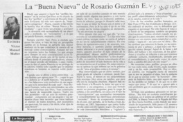 La "Buena nueva" de Rosario Guzmán E.  [artículo] Víctor Manuel Muñoz.