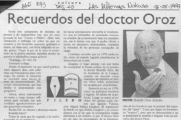 Recuerdos del doctor Oroz  [artículo] Filebo.