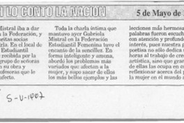 Charla de Gabriela Mistral  [artículo].