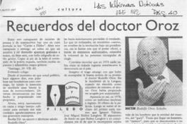 Recuerdos del doctor Oroz  [artículo] Filebo.