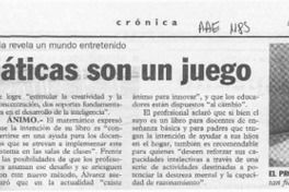 Las Matemáticas son un juego  [artículo].