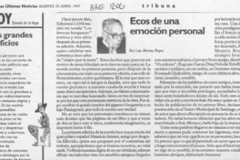 Ecos de una emoción personal  [artículo] Luis Merino Reyes.
