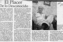 El Placer de lo desconocido  [artículo].