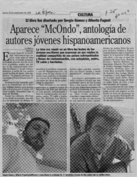 Aparece "Mc Ondo", antología de autores jóvenes hispanoamericanos  [artículo].