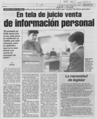 En tela de juicio venta de información personal