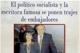 El político socialista y la escritora famosa se ponen trajes de embajadores