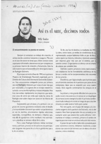 Así es el arte, decimos todos  [artículo] Willy Semler.