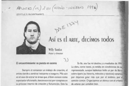 Así es el arte, decimos todos  [artículo] Willy Semler.