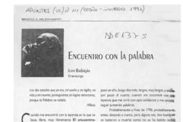 Encuentro con la palabra  [artículo] Juan Radrigán.