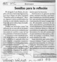 Semillas para la reflexión  [artículo] Antonio Rojas Gómez.