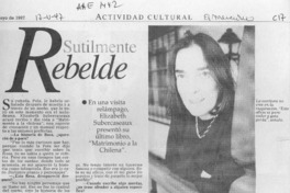 Sutilmente rebelde  [artículo] Carolina Andonie D.