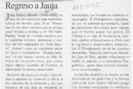 Regreso a Jauja  [artículo] Ramiro Ramírez Rodríguez.