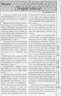 Tragar saliva!  [artículo] Abelardo Troy.