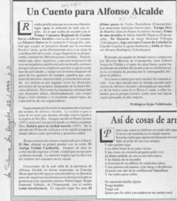 Un cuento para Alfonso Alcalde  [artículo] Wellington Rojas Valdebenito.