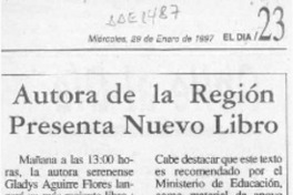 Autora de la Región presenta nuevo libro  [artículo].