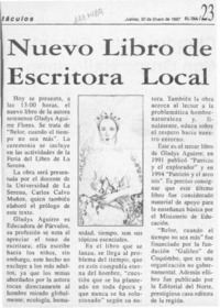 Nuevo libro de escritora local  [artículo].