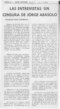 Las entrevistas sin censura de Jorge Abasolo  [artículo] Wellington Rojas Valdebenito.
