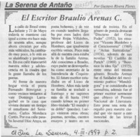 El escritor Braulio Arenas C.  [artículo] Gustavo Rivera Flores.