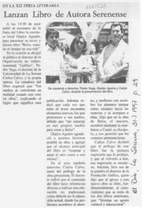 Lanzan libro de autora serenense  [artículo].