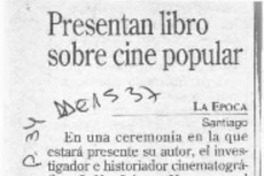 Presentan libro sobre cine popular  [artículo].