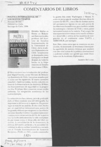 Política internacional de los nuevos tiempos  [artículo] Alberto Sepúlveda.