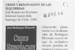 Crisis y renovación de las izquierdas  [artículo] Ascanio Cavallo.