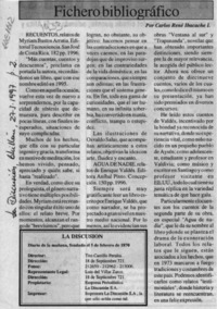 Fichero bibliográfico  [artículo] Carlos René Ibacache.