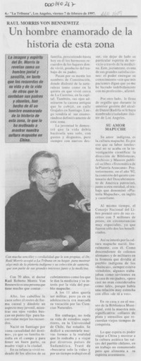 Un Hombre enamorado de la historia de esta zona