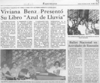 Viviana Benz presentó su libro "Azul de lluvia"