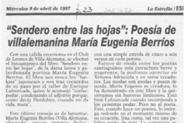 "Sendero entre las hojas", poesía de villalemanina María Eugenia Berríos