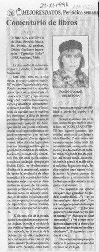 Comentario de libros  [artículo] Rocío L'Amar.