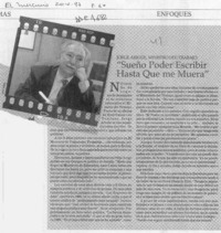 "Sueño poder escribir hasta que me muera"  [artículo].