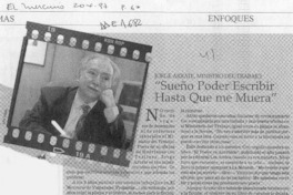 "Sueño poder escribir hasta que me muera"  [artículo].