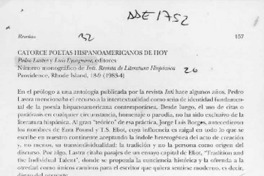 Catorce poetas hispanoamericanos de hoy