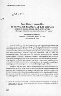 El lenguaje secreto de las drogas  [artículo] Alfredo Matus Olivier.