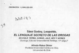 El lenguaje secreto de las drogas  [artículo] Alfredo Matus Olivier.