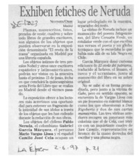 Exhiben fetiches de Neruda