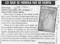 Lo que se hereda no se hurta  [artículo] Marisol Moreno del Canto.