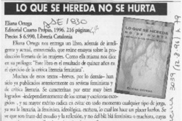 Lo que se hereda no se hurta  [artículo] Marisol Moreno del Canto.